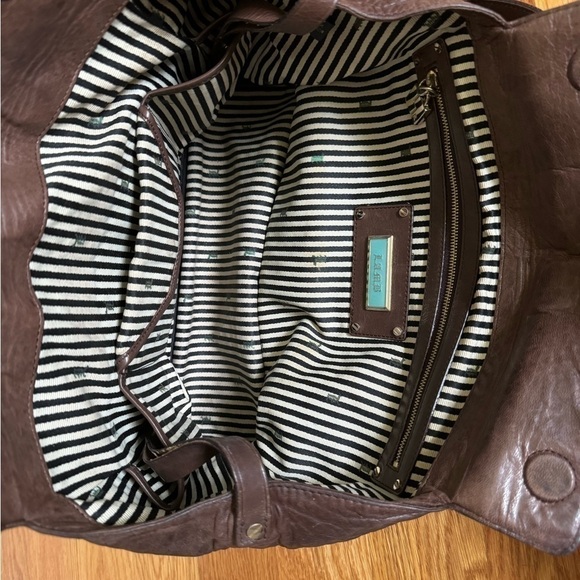 L.A.M.B. By Gwen Stefani Holloway Satchel Bag Style 2207 Brown w Gold Hardware - Picture 9 of 12